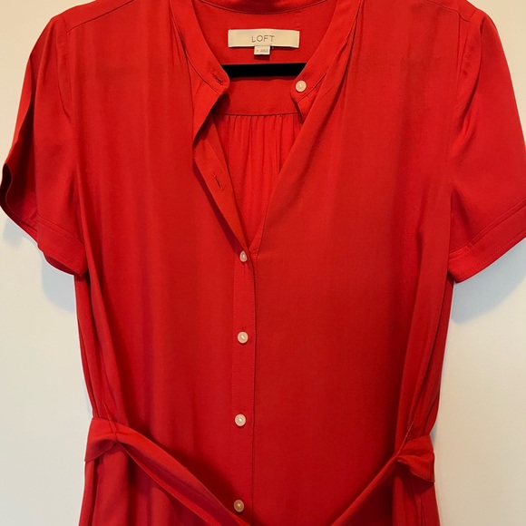 LOFT short sleeve button dress - Picture 4 of 7